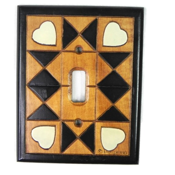 Vintage Handcrafted Wood Light Switch Cover - Picture 1 of 4